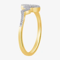 Heartbeat Womens 1/10 CT. T.W. Natural White Diamond Cocktail Ring 14K Gold Over Silver
