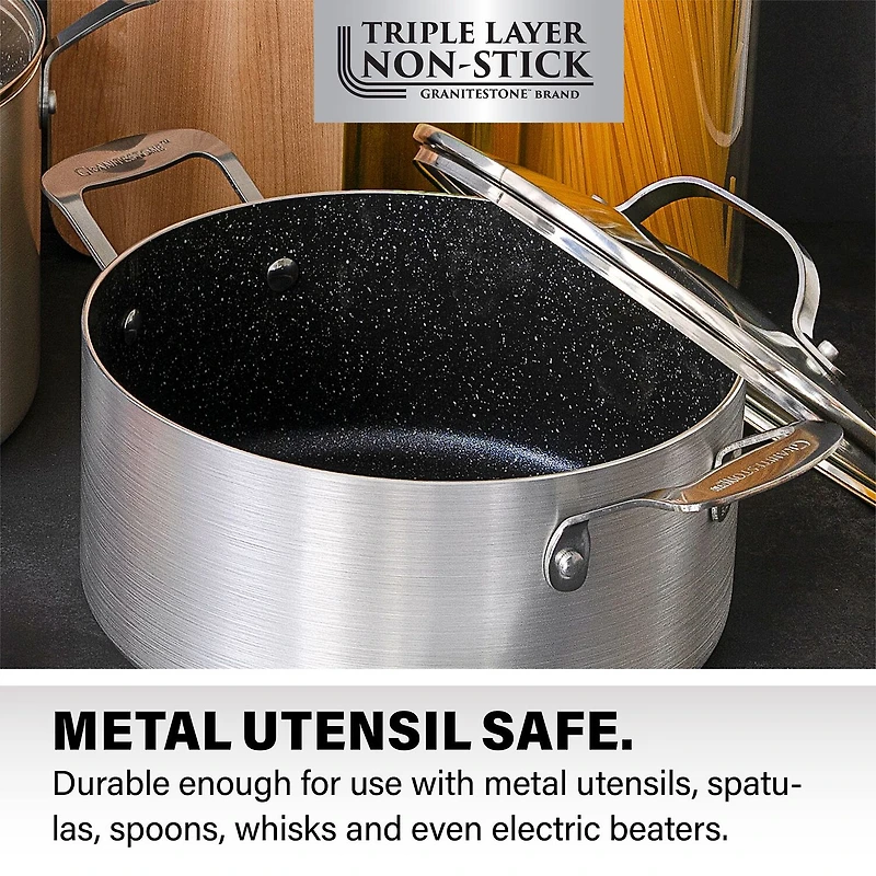 Granitestone Nonstick With Tempered Glass Lid 5 Qt Non-Stick 2-pc. Stockpot