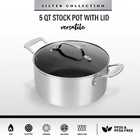 Granitestone Nonstick With Tempered Glass Lid 5 Qt Non-Stick 2-pc. Stockpot