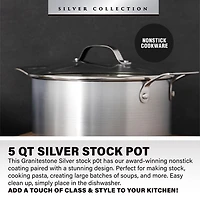 Granitestone Nonstick With Tempered Glass Lid 5 Qt Non-Stick 2-pc. Stockpot