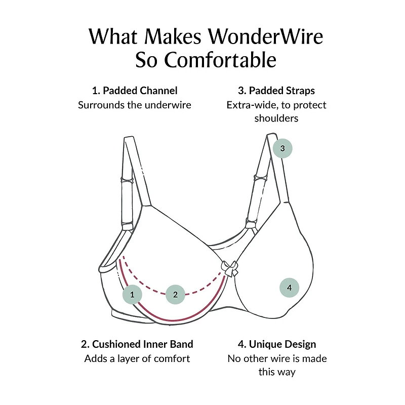 Glamorise Low Cut WonderWire® Lace Underwire Bra- 1240