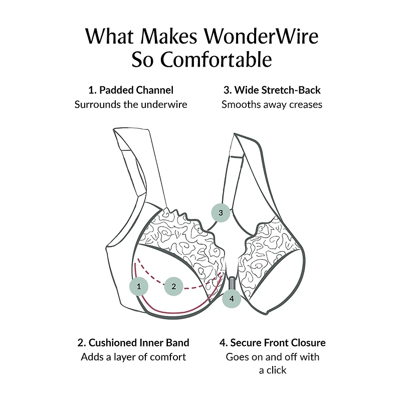 Glamorise Front-Closure Smoothing WonderWire® Underwire Bra-1247