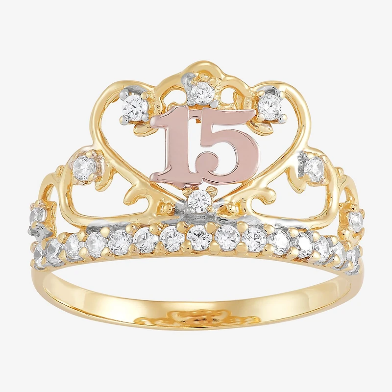 Tesoro™ Cubic Zirconia 14K Two-Tone 15 Quinceanera Ring