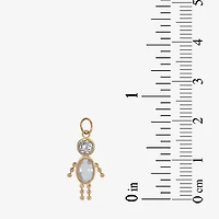 10K Gold April Birthstone Babies Boy Charm
