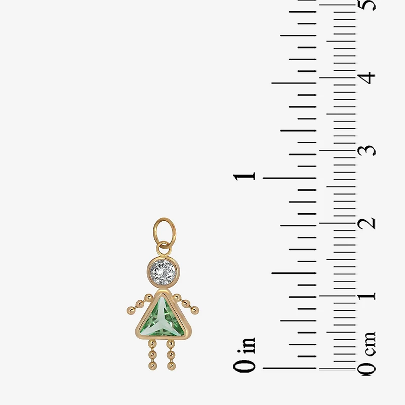 10K Gold August Birthstone Babies Girl Charm