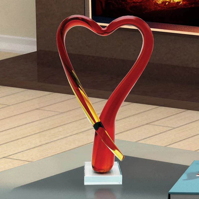 Dale Tiffany Opus Art Glass Heart Birthday Figurine