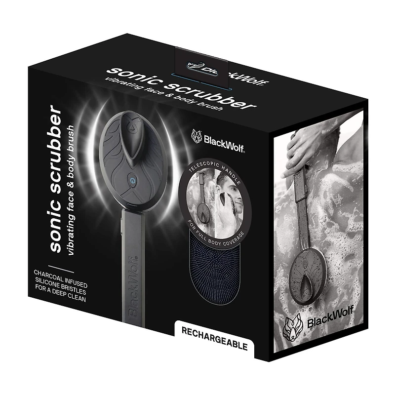 Black Wolf Sonic Scrubber Vibrating Face & Body Brush