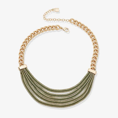 Worthington Gold Tone Womens 16 Inch Collar Necklace