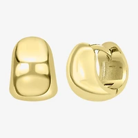 Silver Treasures Delicates Chunky Womens 14K Gold Over Brass 11mm Round Hoop Earrings