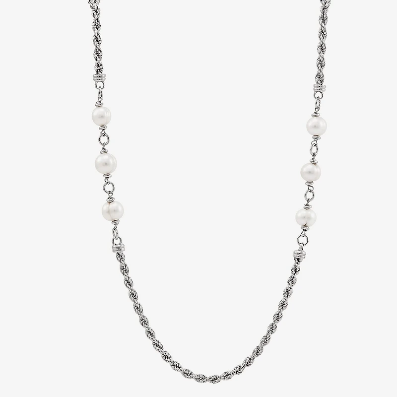 Limited Quantities! Womens White Sterling Silver Inch Strand Necklace