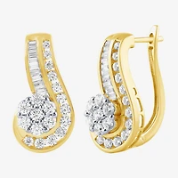 Diamond Blossom (G / Si2) Womens 2 CT. T.W. Lab Grown White Diamond 10K Gold Flower Drop Earrings