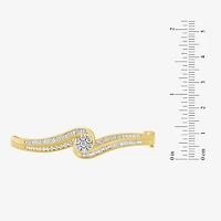 Diamond Blossom (G / Si2) Womens 2 CT. T.W. Lab Grown White Diamond 10K Gold Flower Bangle Bracelet