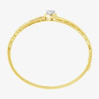 Diamond Blossom (G / Si2) Womens 2 CT. T.W. Lab Grown White Diamond 10K Gold Flower Bangle Bracelet