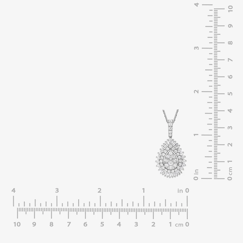 (G / Si2) Womens 2 CT. T.W. Lab Grown White Diamond 14K Gold Pear 18 Inch Pendant Necklace
