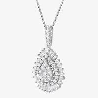 (G / Si2) Womens 2 CT. T.W. Lab Grown White Diamond 14K Gold Pear 18 Inch Pendant Necklace
