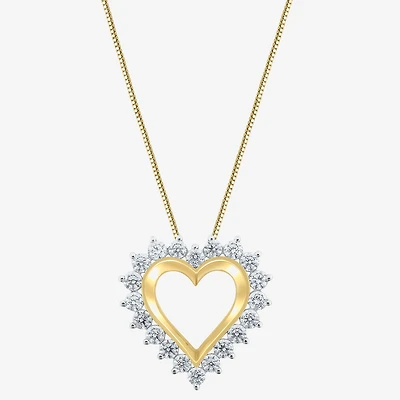 (G / Si2) Womens 2 CT. T.W. Lab Grown White Diamond 14K Gold Heart 18 Inch Pendant Necklace