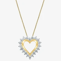 (G / Si2) Womens 2 CT. T.W. Lab Grown White Diamond 14K Gold Heart 18 Inch Pendant Necklace