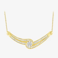 Diamond Blossom (G / Si2) Womens 2 CT. T.W. Lab Grown White Diamond 10K Gold Flower 18 Inch Pendant Necklace