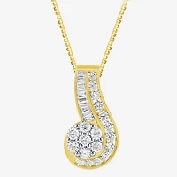 Diamond Blossom (G / Si2) Womens 2 CT. T.W. Lab Grown White Diamond 10K Gold Flower 18 Inch Pendant Necklace