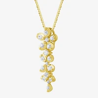 Diamond Blossom (G / Si2) Womens 1/2 CT. T.W. Lab Grown White Diamond 10K Gold Flower 18 Inch Pendant Necklace