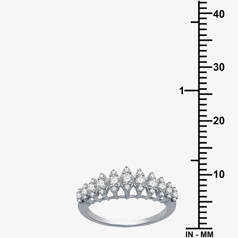 Womens 1/2 CT. T.W. Lab Grown White Diamond Sterling Silver Band