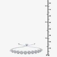 (H-I / I1) Womens 1 CT. T.W. Lab Grown White Diamond Sterling Silver Bolo Bracelet