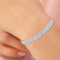 Womens 1 1/2 CT. T.W. Lab Grown White Diamond Sterling Silver Bolo Bracelet