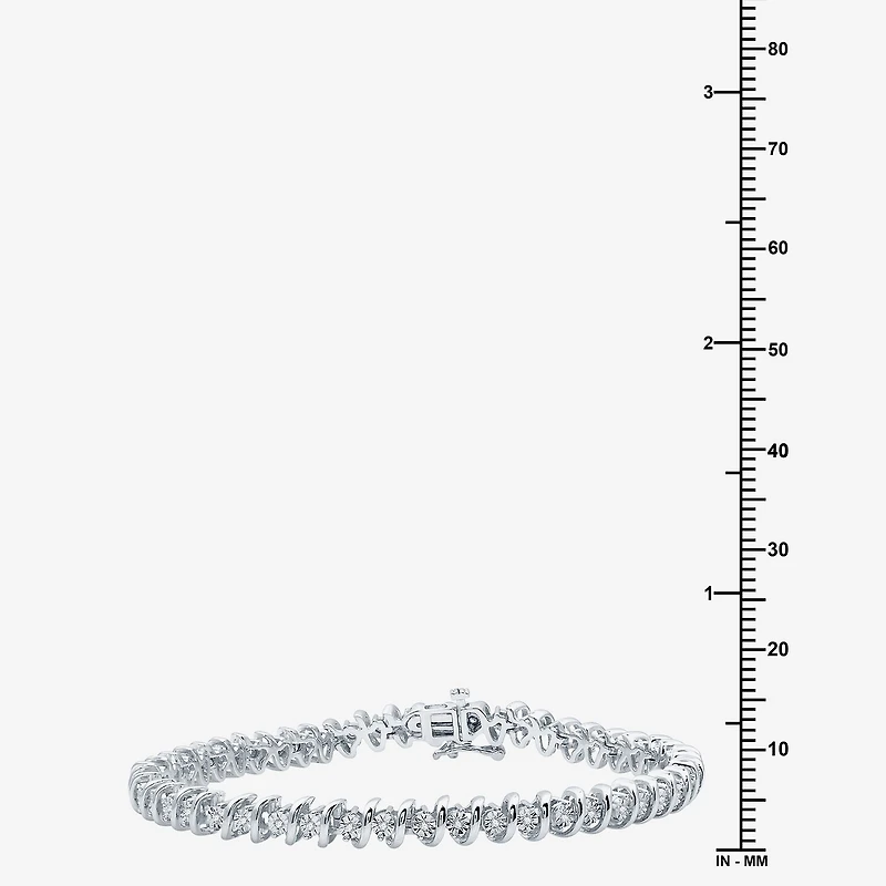 Womens 1/4 CT. T.W. Lab Grown White Diamond Sterling Silver 7.5 Inch Tennis Bracelet