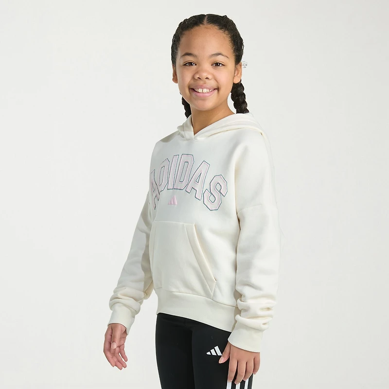 adidas Big Kid Girls Long Sleeve Fleece Active Hoodie