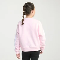 adidas Big Kid Girls Crew Neck Fleece Embroidered Long Sleeve Sweatshirt