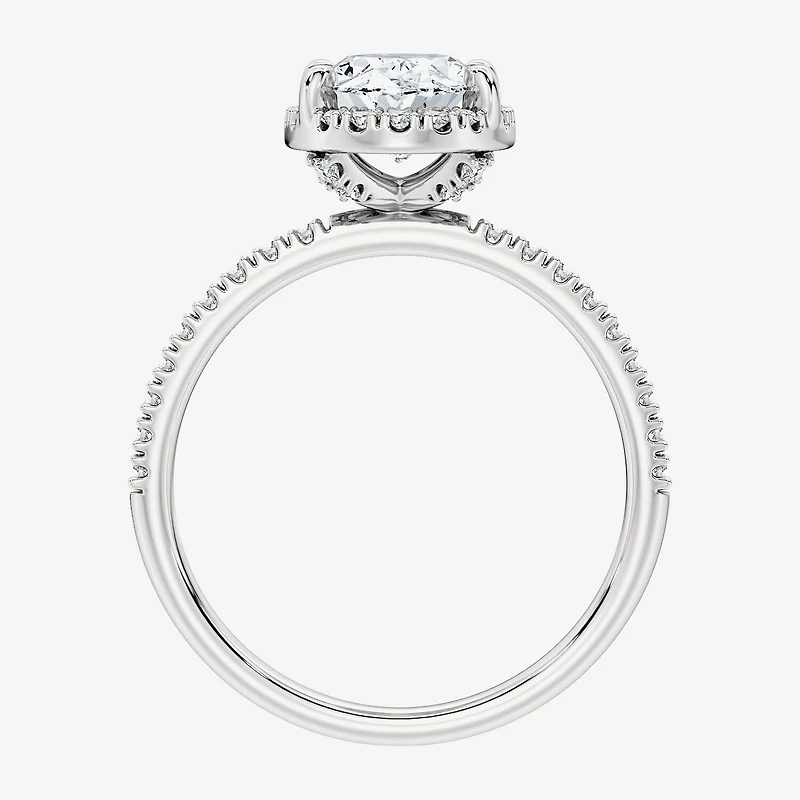 Signature By Modern Bride (F / Vs2) Womens 6 CT. T.W. Lab Grown White Diamond 10K Gold Oval Side Stone Halo Bridal Set