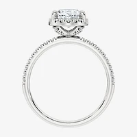 Signature By Modern Bride (F / Vs2) Womens 3 3/4 CT. T.W. Lab Grown White Diamond 10K Gold Oval Side Stone Halo Bridal Set