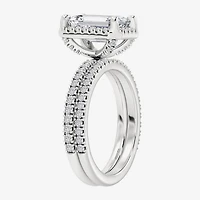 Signature By Modern Bride (F / Vs2) Womens / CT. T.W. Lab Grown White Diamond 10K Gold Side Stone Halo Bridal Set
