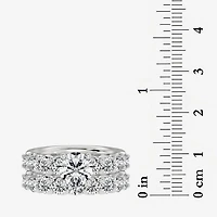 Signature By Modern Bride (F / Vs2) Womens 5 / CT. T.W. Lab Grown White Diamond 10K Gold Round Side Stone Bridal Set