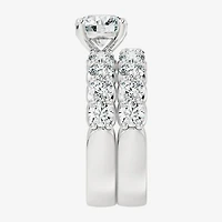 Signature By Modern Bride (F / Vs2) Womens 5 / CT. T.W. Lab Grown White Diamond 10K Gold Round Side Stone Bridal Set