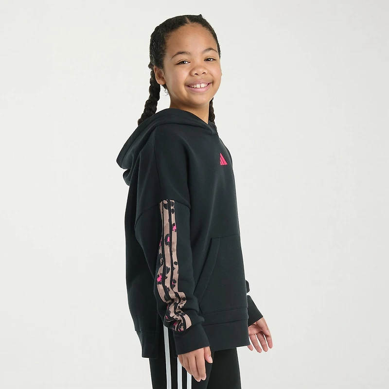 adidas Big Kid Girls Long Sleeve Embroidered Fleece Active Hoodie