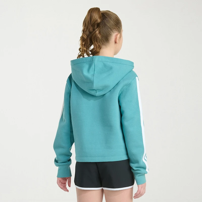 adidas Big Kid Girls Long Sleeve Embroidered Fleece Zipper Active Hoodie
