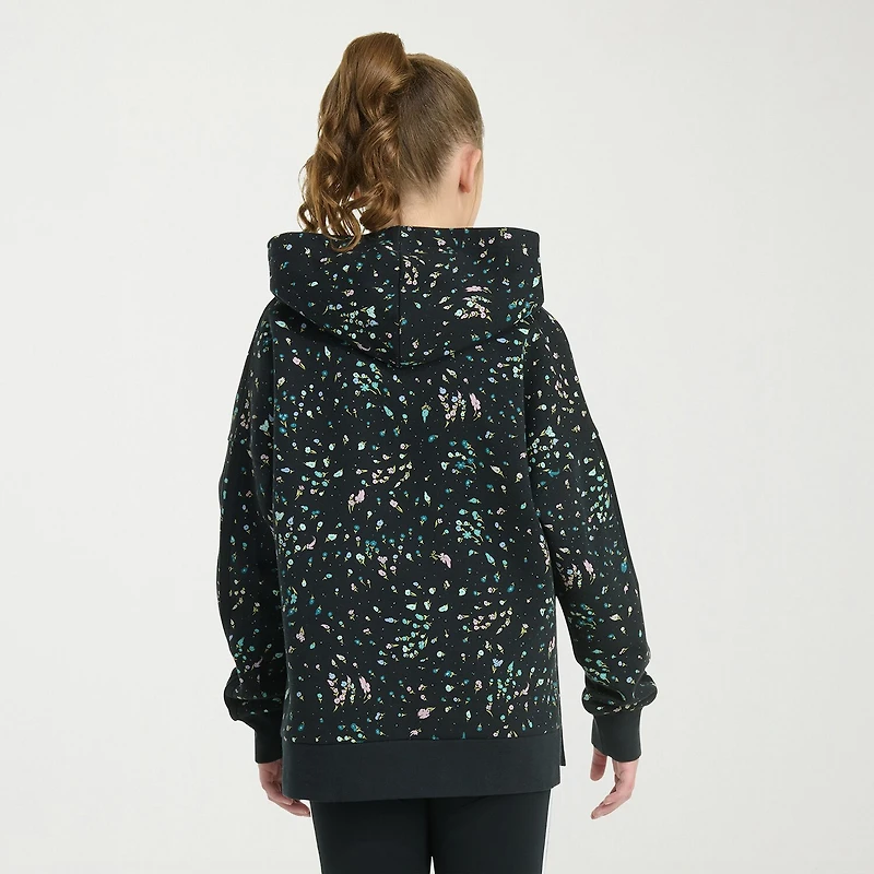 adidas Big Kid Girls Long Sleeve Embroidered Fleece Active Hoodie