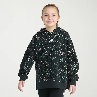 adidas Big Kid Girls Long Sleeve Embroidered Fleece Active Hoodie