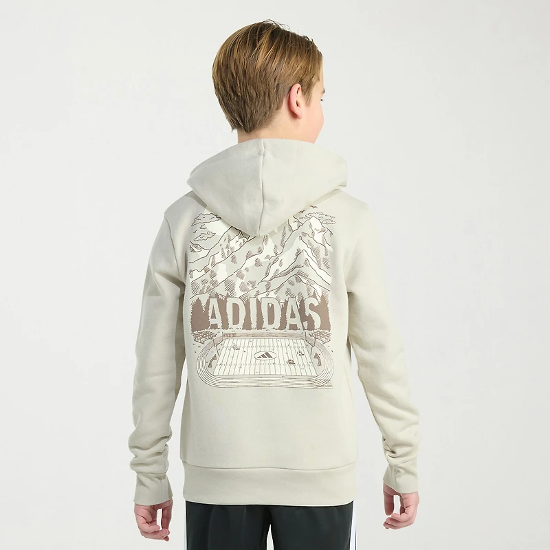 adidas Big Kid Boys Long Sleeve Fleece Active Hoodie