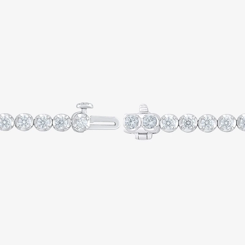 F / Vs2) Womens Ct.T.W. Lab Grown White Diamond 10K Gold Inch Tennis Bracelet