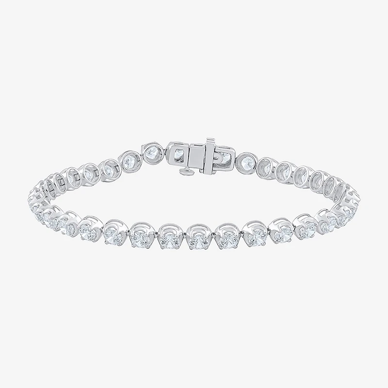 F / Vs2) Womens Ct.T.W. Lab Grown White Diamond 10K Gold Inch Tennis Bracelet