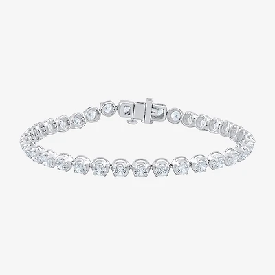 F / Vs2) Womens Ct.T.W. Lab Grown White Diamond 10K Gold Inch Tennis Bracelet