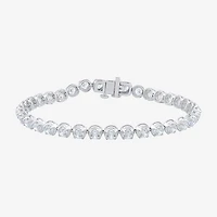 F / Vs2) Womens Ct.T.W. Lab Grown White Diamond 10K Gold Inch Tennis Bracelet