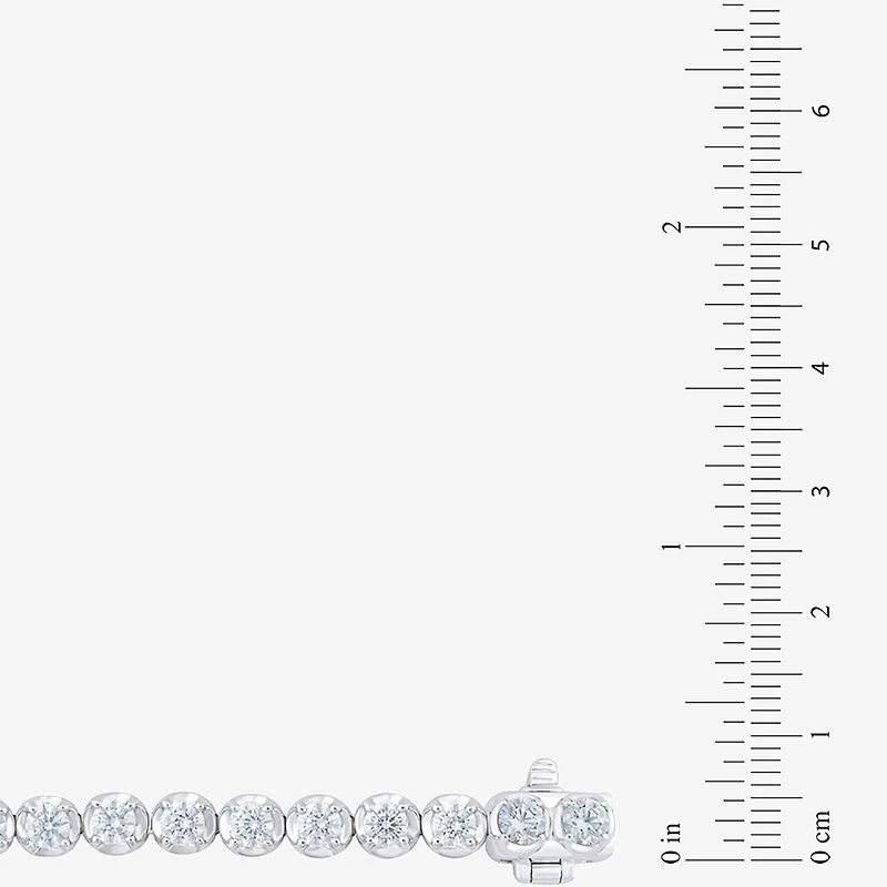 F / Vs2) Womens Ct.T.W. Lab Grown White Diamond 10K Gold Inch Tennis Bracelet