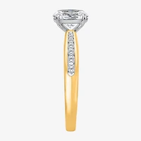 (I / Si2) Womens 1 CT. T.W. Lab Grown White Diamond Sterling Silver Oval Side Stone Engagement Ring