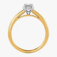 (I / Si2) Womens 1 CT. Lab Grown White Diamond Sterling Silver Cushion Solitaire Engagement Ring