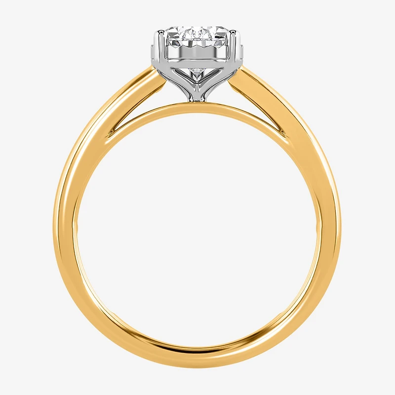 (I / Si2) Womens 1 CT. Lab Grown White Diamond Sterling Silver Pear Solitaire Engagement Ring