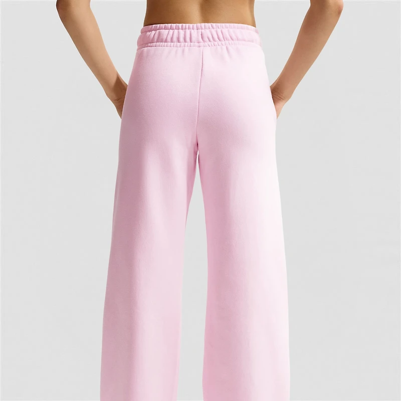 Nike Club Womens Lightweight Wide Leg Mid Rise Fleece Sweatpant
