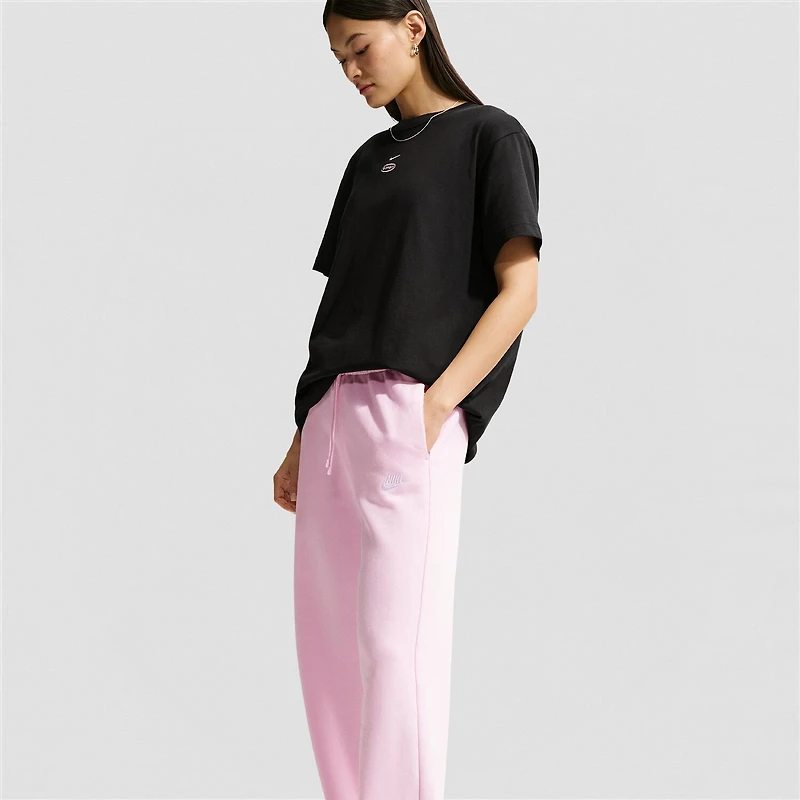 Nike Club Womens Lightweight Wide Leg Mid Rise Fleece Sweatpant